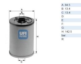 Ufi 2106200 - [*] FILTRO ACEITE MERCEDES BENZ, DI