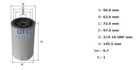 Ufi 2310202 - [*]FILTRO ACEITE ROSC.