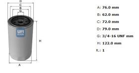 Ufi 2312100 - [*]FILTRO ACEITE ROSC.