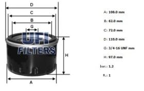 Ufi 2312800 - [*]FILTRO ACEITE ROSC.