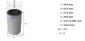 Ufi 2313001 - [*]FILTRO ACEITE ROSC.