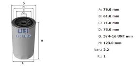 Ufi 2313002 - [*]FILTRO ACEITE ROSC.