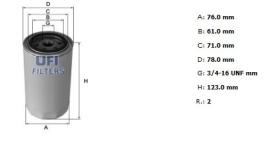 Ufi 2313003 - [*]FILTRO ACEITE ROSC.