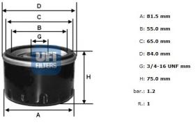 Ufi 2313101 - [*] FILTRO ACEITE DAIHATSU, DIV.