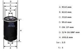 Ufi 2315603 - [*]FILTRO ACEITE ROSC.