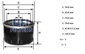 Ufi 2319600 - [*]FILTRO ACEITE ROSC.