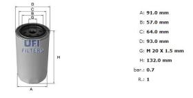 Ufi 2323100 - [*]FILTRO ACEITE ROSC.