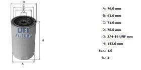 Ufi 2324900 - [*]FILTRO ACEITE ROSC.