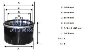 Ufi 2325500 - [*]FILTRO ACEITE ROSC.