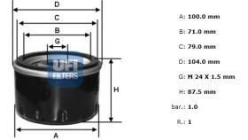 Ufi 2326400 - [*]FILTRO ACEITE ROSC.