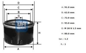 Ufi 2327900 - [*] FILTRO ACEITE VOLVO