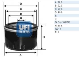 Ufi 2328500 - [*] FILTRO ACEITE SKODA