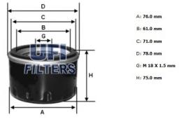 Ufi 2329900 - [*]FILTRO ACEITE ROSC.