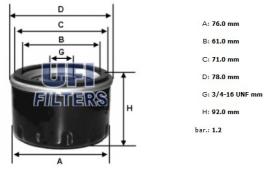 Ufi 2341300 - [*]FILTRO ACEITE ROSC.