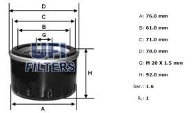 Ufi 2343900 - [*]FILTRO ACEITE ROSC.