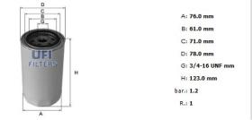 Ufi 2344000 - [*]FILTRO ACEITE ROSC.