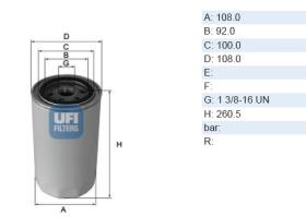 Ufi 2344600 - [*]FILTRO ACEITE ROSC.