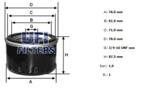 Ufi 2344800 - [*]FILTRO ACEITE ROSC.