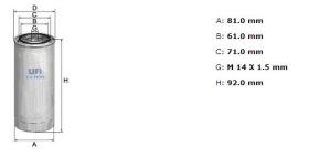 Ufi 2431901 - [*]FILTRO GASOIL ROSC.