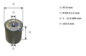 Ufi 2433100 - [*]FILTRO GASOIL ROSC.