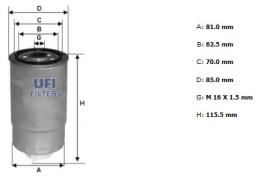 Ufi 2435002 - [*]FILTRO GASOIL ROSC.