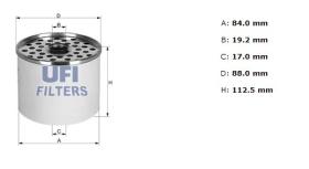 Ufi 2436100 - [*]FILTRO GASOIL TIPO CAV