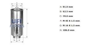 Ufi 2438000 - [*]FILTRO GASOIL ROSC.