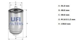 Ufi 2441400 - [*]FILTRO GASOIL ROSC.