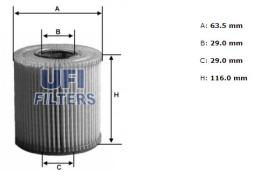 Ufi 2500200 - [*]FILTRO ACEITE ECO CART.