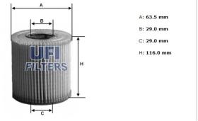 Ufi 2500300 - [*]FILTRO ACEITE ECO CART.