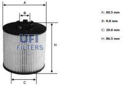 Ufi 2501200 - [*]FILTRO ACEITE ECO CART.