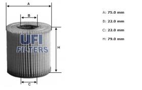 Ufi 2501800 - [*]FILTRO ACEITE ECO CART.