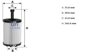 Ufi 2502300 - [*]FILTRO ACEITE ECO CART.