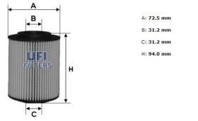 Ufi 2502700 - [*]FILTRO ACEITE ECO CART.