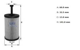 Ufi 2503200 - [*]FILTRO ACEITE ECO CART.