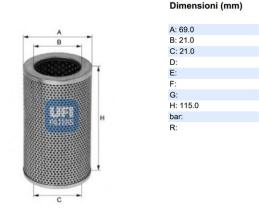 Ufi 2540201 - [*] FILTRO ACEITE PERKINS, DIV.