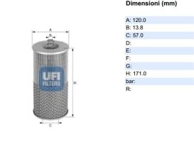 Ufi 2550500 - [*]FILTRO ACEITE CART.MERCEDES BENZ,MA