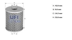 Ufi 2666000 - [*]FILTRO GASOIL CART.