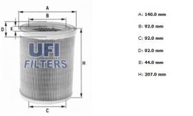 Ufi 2725200 - [*]FILTRO AIRE OVAL