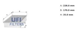 Ufi 3000100 - [*]FILTRO AIRE PANEL