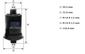 Ufi 3155600 - [*]FILTRO CARBURANTE INYECC.