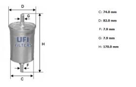 Ufi 3171800 - [*]FILTRO CARBURANTE INYECC.