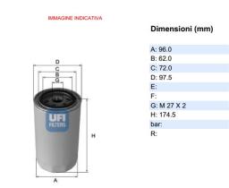 Ufi 2346900 - [*] FILTRO ACEITE IVECO