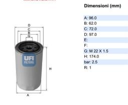 Ufi 2347100 - [*] FILTRO ACEITE IVECO