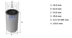 Ufi 2347300 - [*]FILTRO ACEITE ROSC.