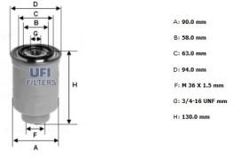 Ufi 2441100 - [*]FILTRO GASOIL ROSC.