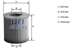 Ufi 2504100 - [*]FILTRO ACEITE ECO CART.