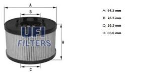 Ufi 2504300 - [*]FILTRO ACEITE ECO CART.