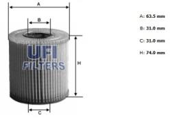 Ufi 2504900 - [*]FILTRO ACEITE ECO CART.