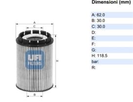 Ufi 2505300 - [*]FILTRO ACEITE ECO CART.HYUNDAI, KIA, JEEP